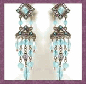 Aqua Pyramid Earrings